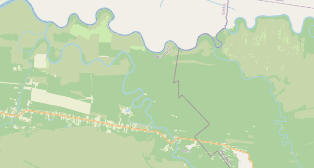 map van plantage vossenburg in commewijne